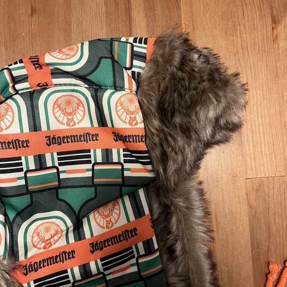 JÄGERMEISTER Hat Aviator Cap Trapper Faux Fur Flaps Brand New - Picture 2 of 8